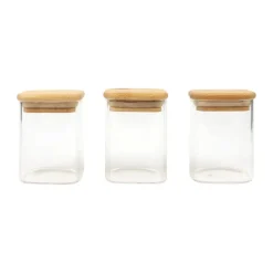 Hot SIMPLY Lot de 3 bocaux bambou 180ml