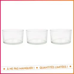 New SIMPLY Lot de 3 coupelles en verre