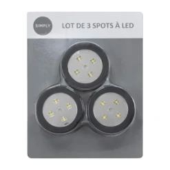 Clearance SIMPLY Lot de 3 lumieres led poussoir