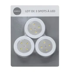 Clearance SIMPLY Lot de 3 lumieres led poussoir