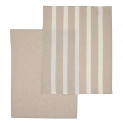 Online KITCHEN COLLECTION Lot de 2 torchons beige et creme