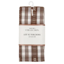 Best KITCHEN COLLECTION Lot de 2 torchons marron