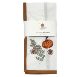 Discount COSY SEASON Lot de 2 torchons pumkin/orange