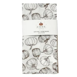 Discount COSY SEASON Lot de 2 torchons pumkin/uni