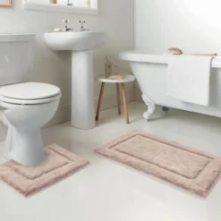 Online Lot x2 tapis bain beige
