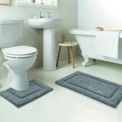 Online Lot x2 tapis bain gris