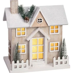 Maison blanche en bois led avec