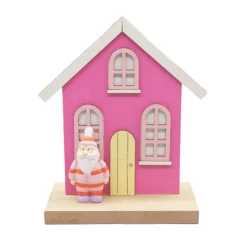 Online Maison bois avec pere noel h12cm