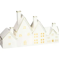 Clearance Maison village blanche dore led