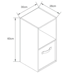 Clearance SIMPLY Meuble 2 cubes blanc 1 panier