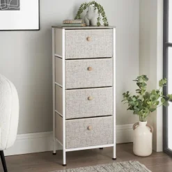 Outlet SPACEWAYS Meuble 4 tiroirs blanc / creme