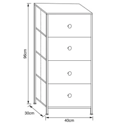Outlet SPACEWAYS Meuble 4 tiroirs blanc / creme