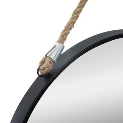 New Miroir metal rond corde noir