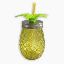 LET'S DRINK Mug ananas avec paille 0.5l