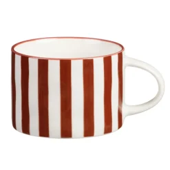 Discount KITCHEN COLLECTION Mug blanc motif rayures marron
