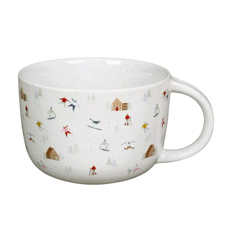 Clearance RAINBOW CHRISTMAS Mug blanc motif ski