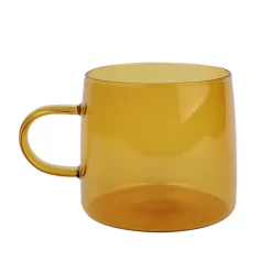 New KITCHEN COLLECTION Mug en verre jaune/brun