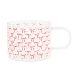Outlet KITCHEN COLLECTION Mug en verre motif noeuds rose