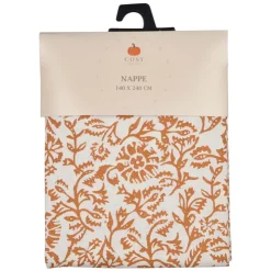 COSY SEASON Nappe floral ochre/ecru 140x240c