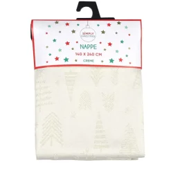 Best SECRET FOREST Nappe noel creme motif doree