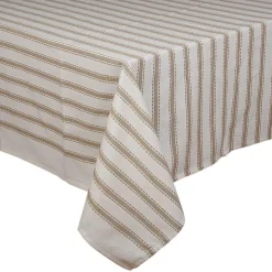 Online KITCHEN COLLECTION Nappe rayee motifs blanc/ marron