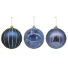 New Pack de 3 boules 15cm bleu nuit