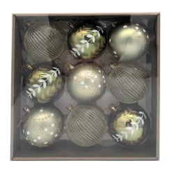 Online Pack de 9 boules 10cm vert
