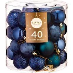Outlet Pack de 40 boules 50mm bleu nuit