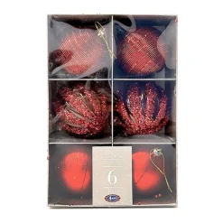 Discount Pack de 6 boules 80mm rouge