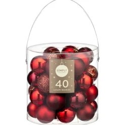 New Pack de 40 boules 50mm rouge