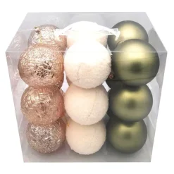 Online Pack de 18 boules vert et champa