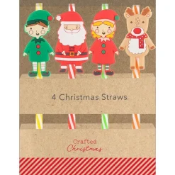 New Pack de 4 pailles noel