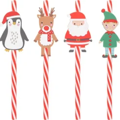 New Pack de 4 pailles noel