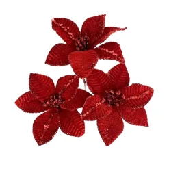 Clearance Pack de 3 poinsettias rouge