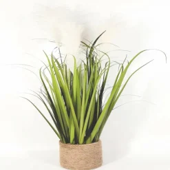 FLOURISH Pampas artificielles pot corde