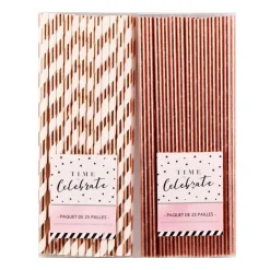 Outlet CELEBRATE Paquet de 25 pailles metalisees