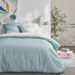 Best Parure bicolore 240x220 bleue