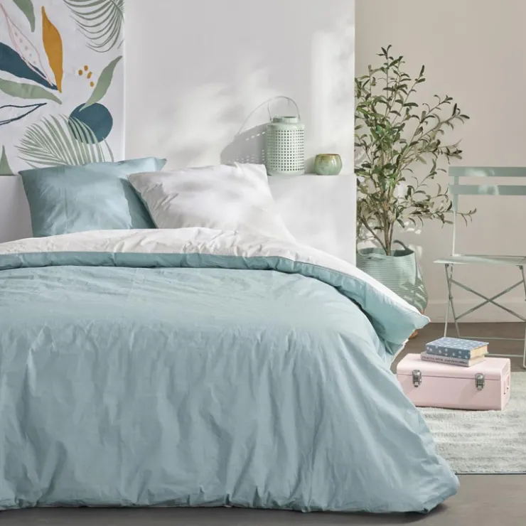 Best Parure bicolore 240x220 bleue