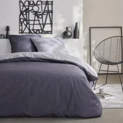 Best Parure bicolore 240x220 gris