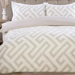 New SIMPLY Parure 240x220 geo beige piping