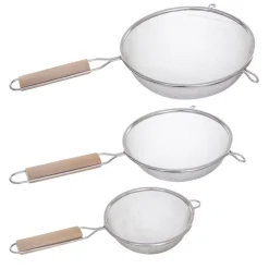 Sale FIVE Passoire inox poignee bois x3