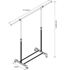 Hot HOME ESSENTIALS Penderie 1 barre extensible