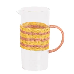 Clearance SIMPLY SUMMER Pichet en verre cerclage paille