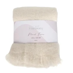 New JAPANDI Plaid fara 130x160cm beige