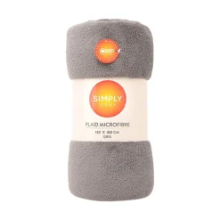 Clearance SIMPLY COSY Plaid microfibre gris 130x180