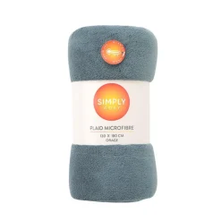 Clearance SIMPLY COSY Plaid microfibre orage 130x180