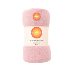 New SIMPLY COSY Plaid microfibre rose 130x180
