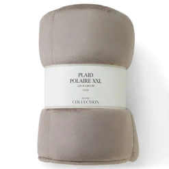 Online HOME COLLECTION Plaid polaire xxl 220x240cm taup