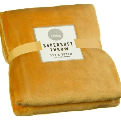 Discount HOME COLLECTION Plaid supersoft 150x200cm ocre