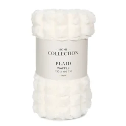 Sale COSY SEASON Plaid waffle creme 130x160